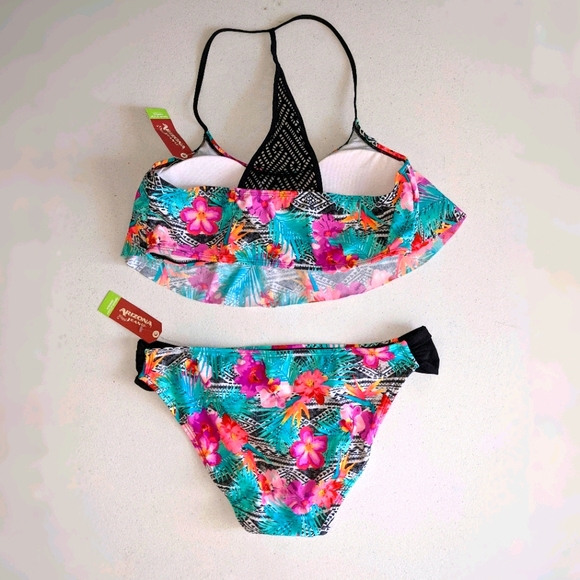 Arizona Jean Company Floral Flounce Bikini - Picture 2 of 6